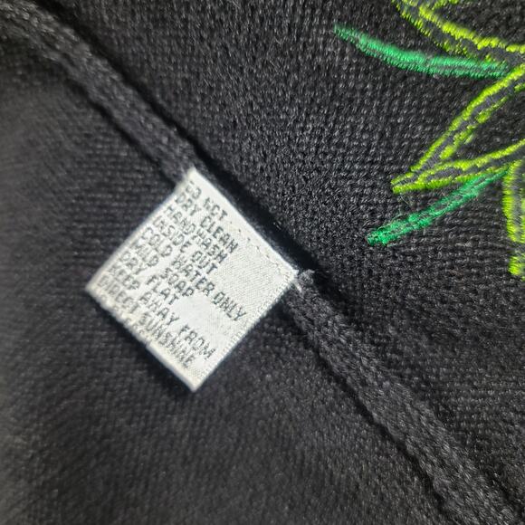 Jack B Quick Black Green Yellow Embellished Pineapple Floral Cardigan Sweater - Picture 3 of 4